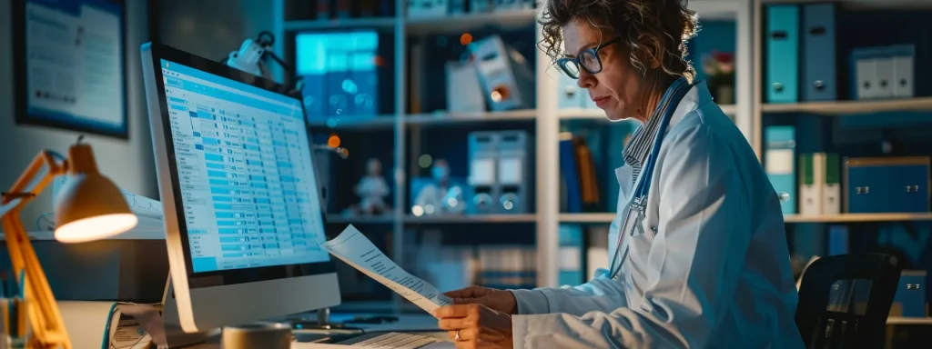 a a doctor reviewing a detailed 27d672d9 6323 4837 8767 153c9f59537f