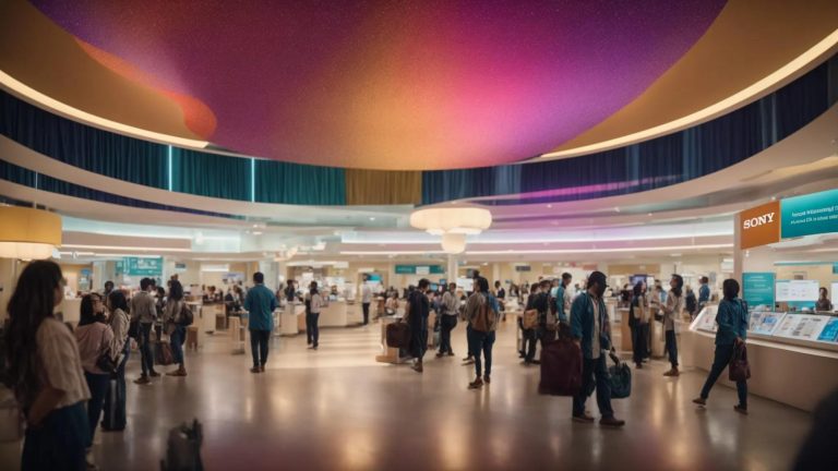 a vibrant, bustling healthcare marketplace filled with diverse individuals engaging in lively discussions while surrounded by colorful booths displaying various health services and resources.