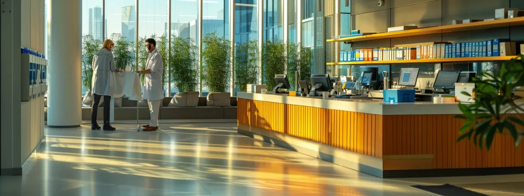 a focused medical billing team collaborates in a modern office, surrounded by organized coding resources and advanced technology, emphasizing efficiency and accuracy in addressing challenges with vibrant, natural lighting streaming through large windows.