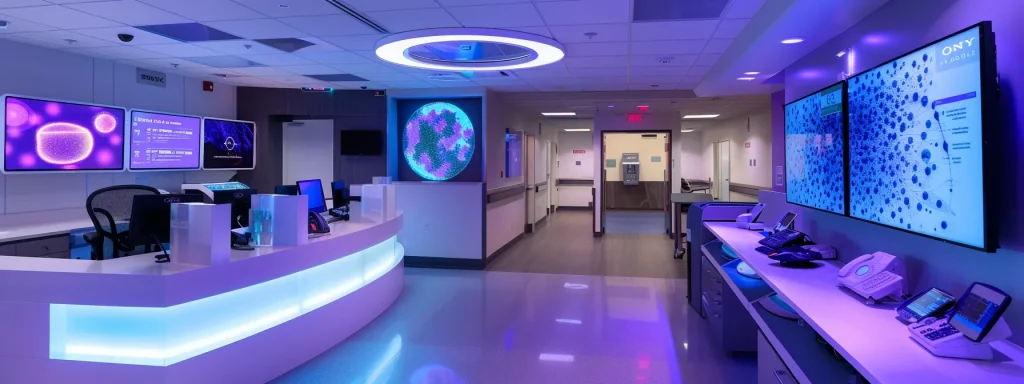 a futuristic medical billing office, bathed in soft, ambient lighting, features sleek digital interfaces displaying streamlined coinsurance data and value-based care metrics, symbolizing the evolving healthcare landscape.