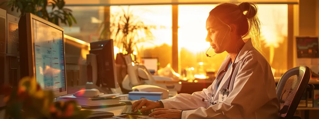 a professional medical billing office, bathed in warm, inviting light, showcases a focused billing specialist analyzing charts and coding references while emphasizing the crucial role of the 59 modifier in optimizing reimbursements and ensuring compliance.