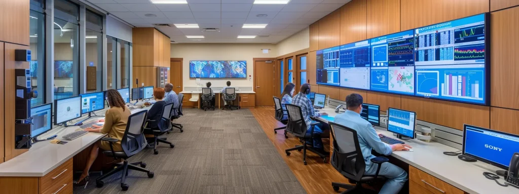 a sleek, modern medical office showcases healthcare professionals engaged in a collaborative discussion, surrounded by advanced ai technology screens displaying dynamic billing analytics, bathed in soft, ambient lighting that highlights their focused expressions and teamwork.