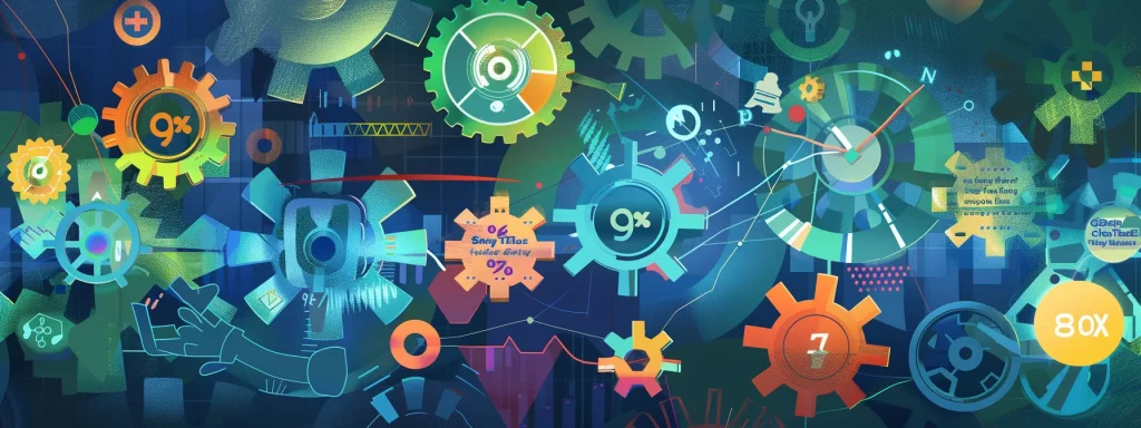 a vibrant illustration of a medical billing landscape, showcasing interconnected gears symbolizing coinsurance, with percentages highlighted, amid a backdrop of healthcare symbols representing cost-sharing dynamics and accurate billing practices.