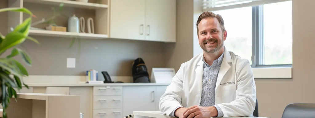 a serene and focused healthcare professional engages thoughtfully with patients in a bright, welcoming clinic, emphasizing the essential connection between quality care and streamlined medical billing practices.